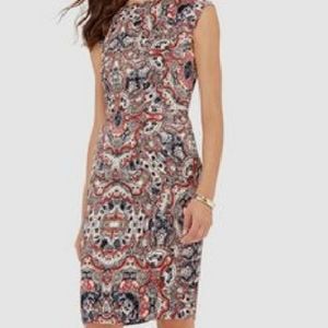 NWT Limited Printed V-Neck Sheath Dress Size 4P